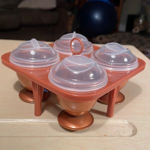 Copper chef copper egg maker w/lids + caddy “As Seen On TV”